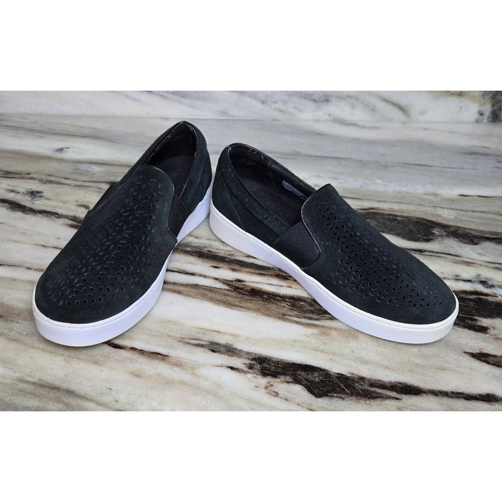Vionic Kani‎ Black Suede Perforations Slip On Women Size 9.5 Comfort Shoes